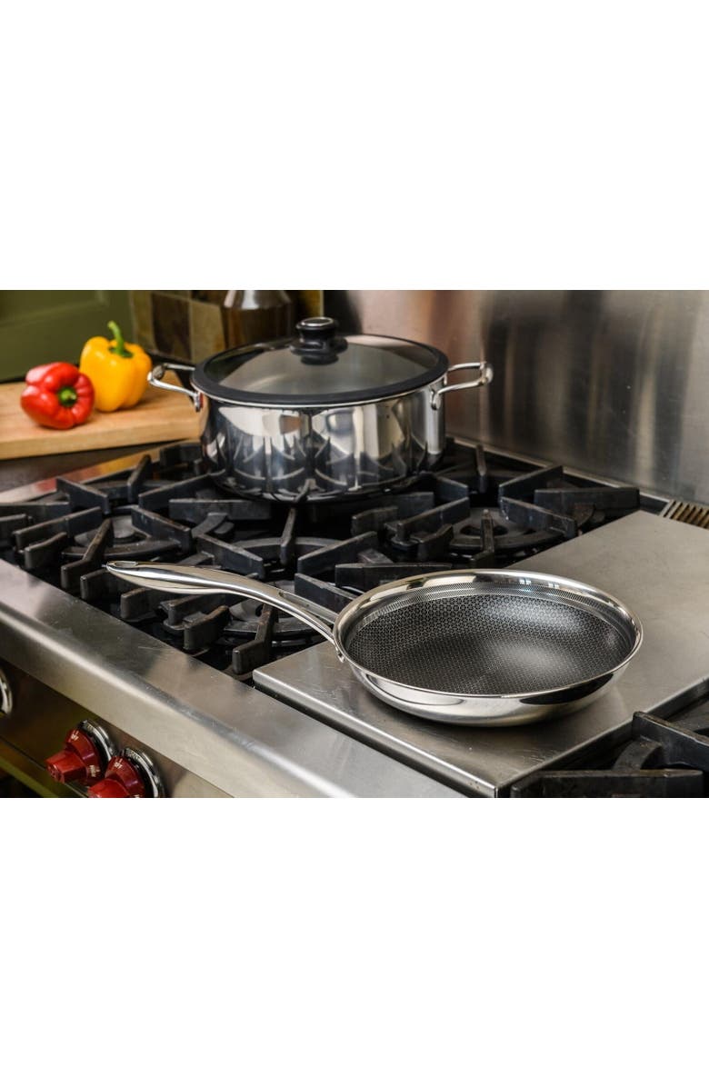 FRIELING Black Cube 9-1/2 Inch Stainless/Nonstick Hybrid Fry Pan, Alternate, color, Silver