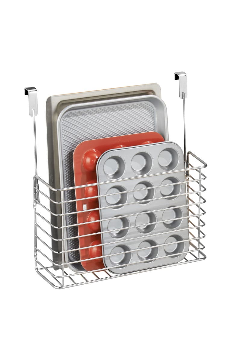 iDesign Classico Over Cabinet Steel Wire Bakeware Organizer - Chrome, Alternate, color, Chrome