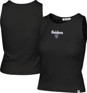 '47 Women's '47 Black Las Vegas Raiders Cropped Straight Cut Ribbed Baby Tank Top