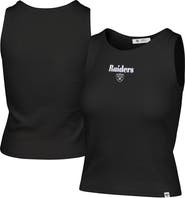 '47 Women's '47 Black Las Vegas Raiders Cropped Straight Cut Ribbed Baby Tank Top