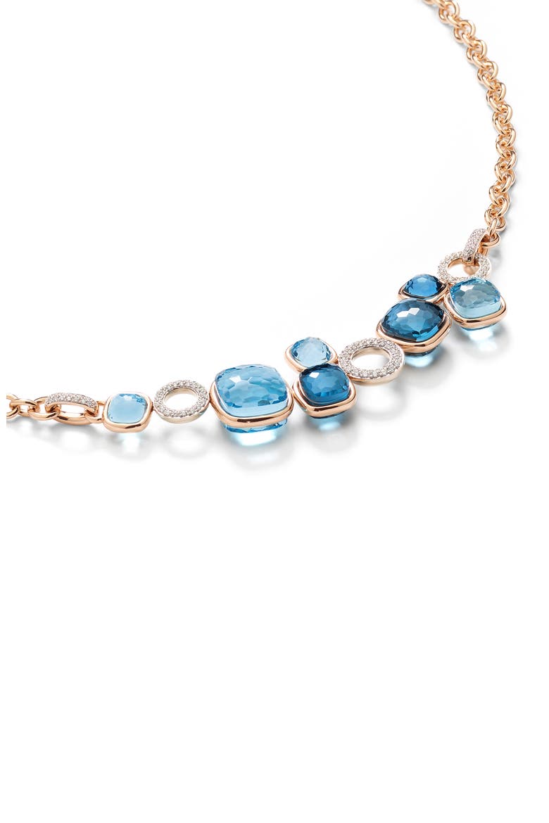 Nudo Sky Blue Topaz & Diamond Pavé Necklace, Alternate, color, ROSE/ WHITE GOLD/ BLUE TOPAZ