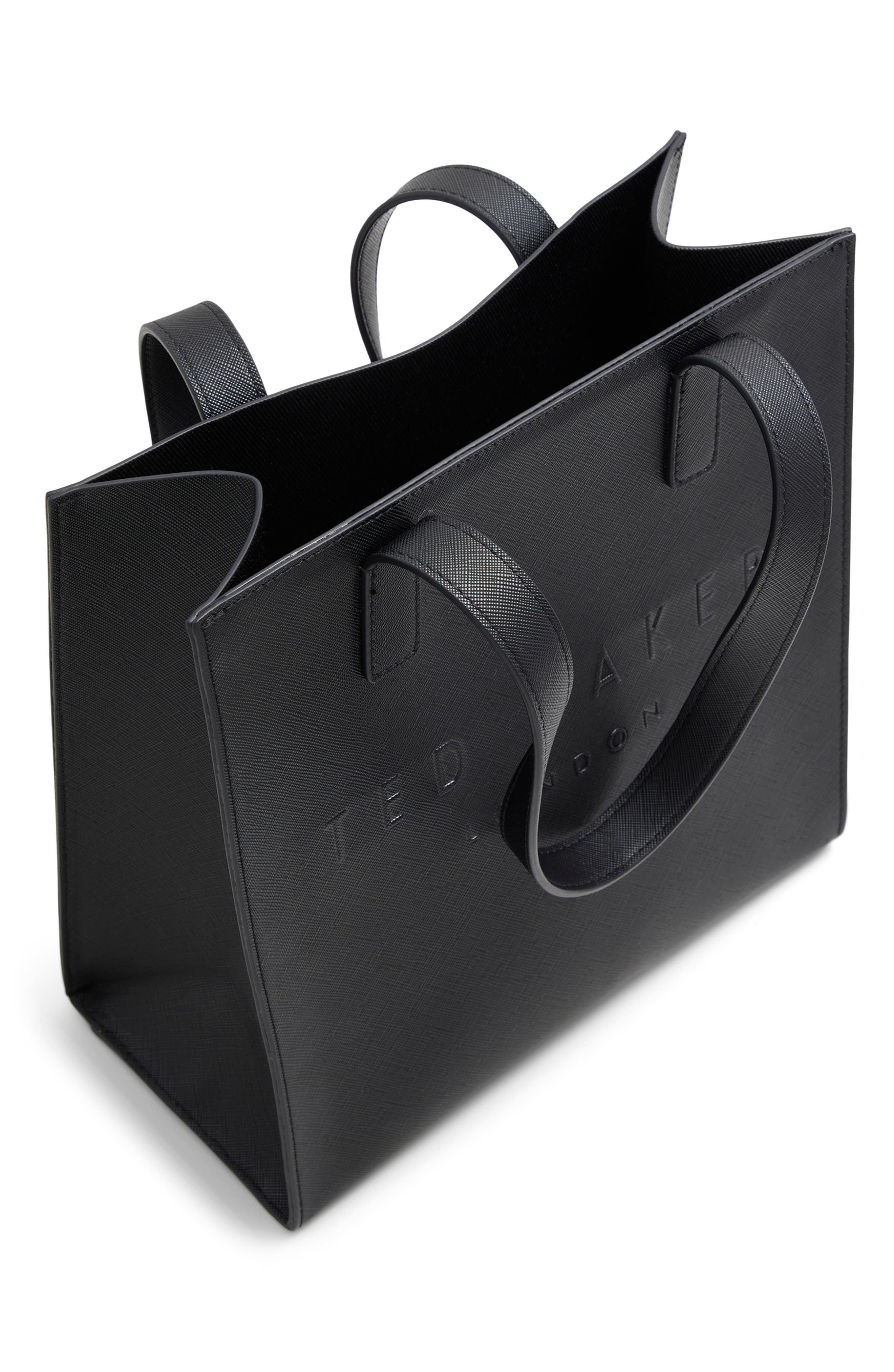 Ted Baker Seacon Croc Embossed Tote, Alternate, color, Black Tote