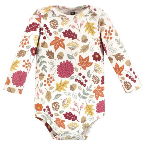 Hudson Baby Infant Breathable Cotton Long-sleeve Bodysuit Bundle 3 Count In Multi