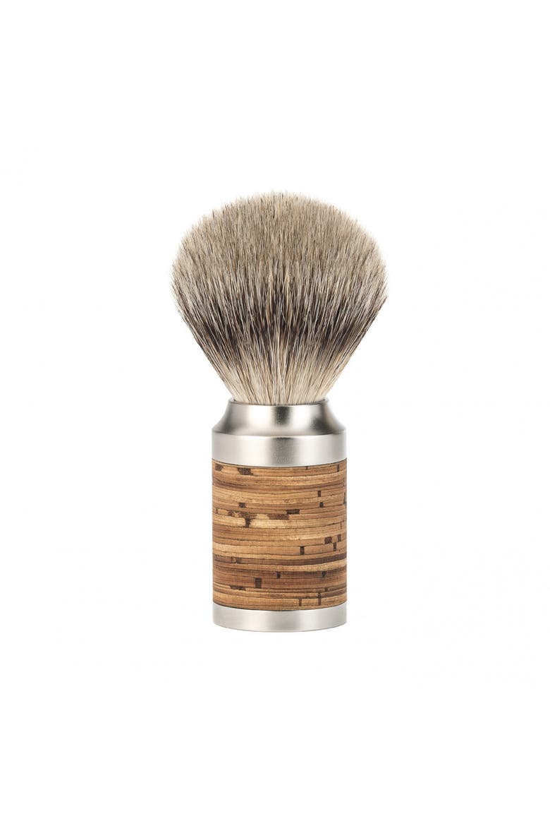Rocca Stainless Steel & Birch Bark Silvertip Badger Shaving Brush, Main, color, Birch Bark