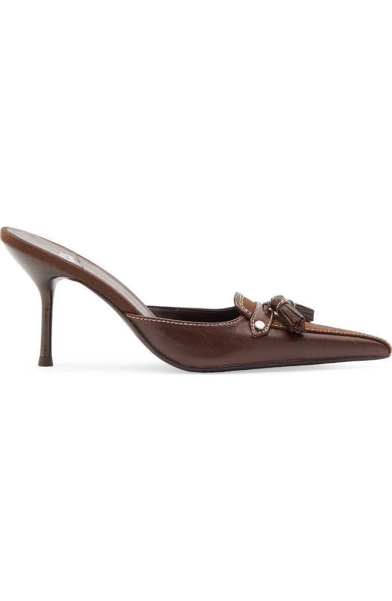 Jeffrey Campbell Claypool Pointed Toe Tassel Loafer Mule, Alternate, color, Coffee Combo