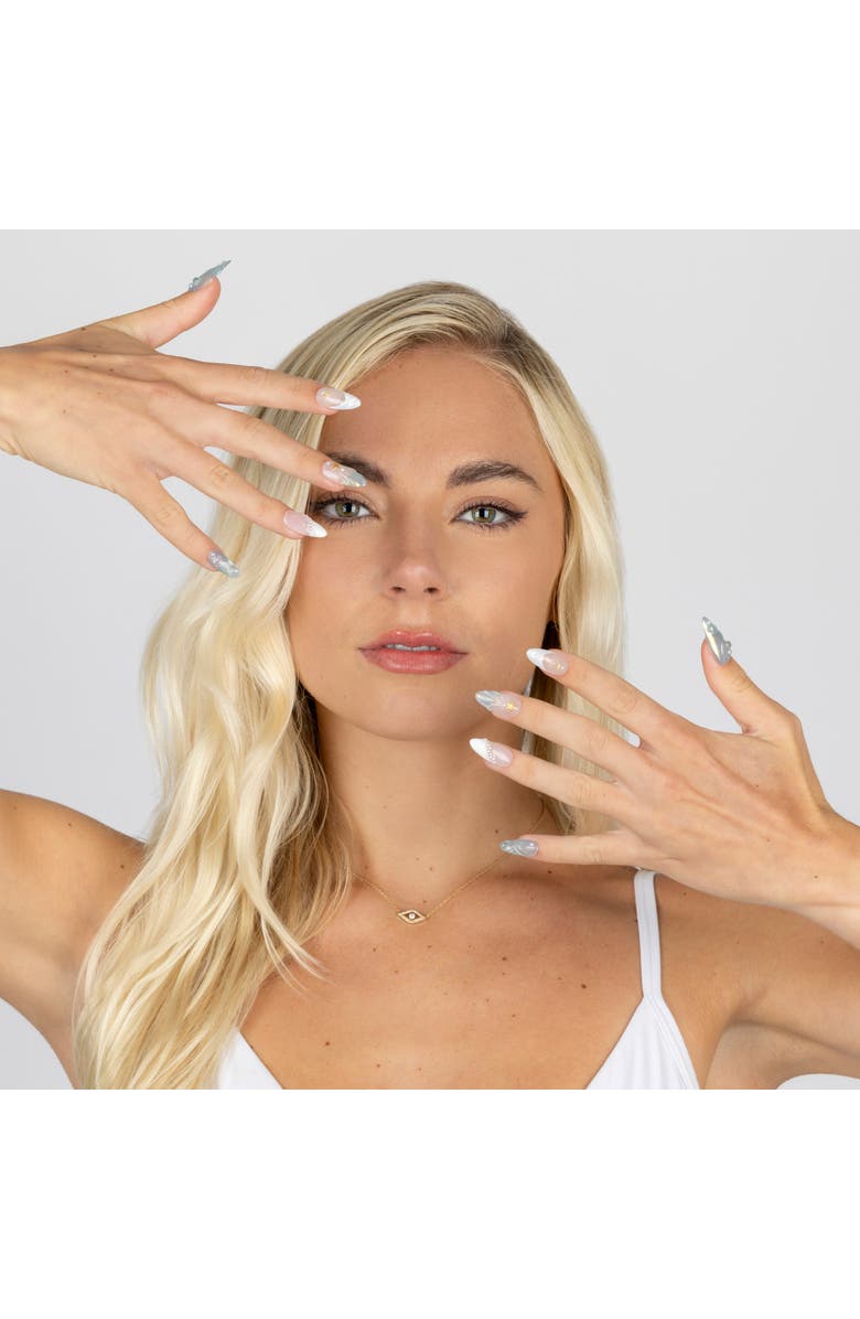 3H Nails Starry Dreams Luxury Handmade Press on Nails, Main, color, Sky Blue, Powder