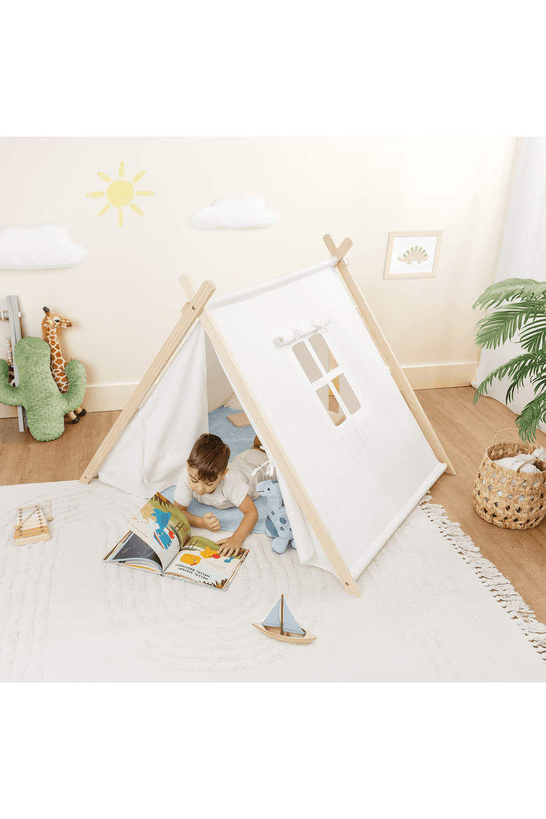 Kids Indoor Play Tent, Alternate, color, Natural Wood