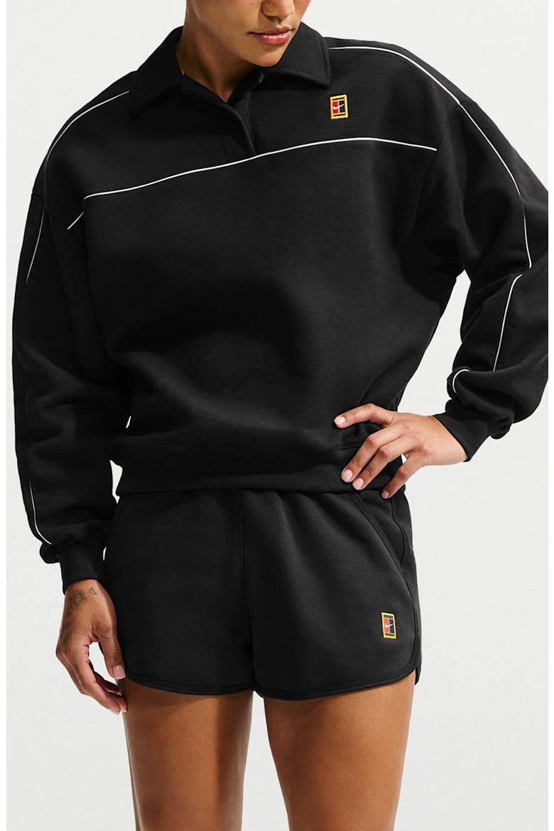 Court Piping Sweatshirt, Main, color, BLACK