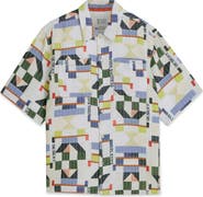 Scotch & Soda Relaxed Fit Print Short Sleeve Button-Up Shirt