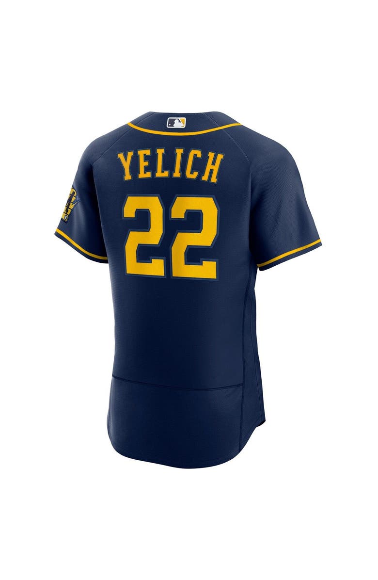 Nike Men's Nike Christian Yelich Navy Milwaukee Brewers 50th Season Alternate Authentic Player Jersey, Alternate, color, 