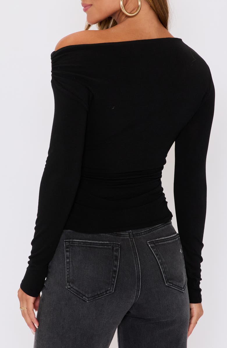 VICI Collection Belle One-Shoulder Jersey Top, Alternate, color, Black