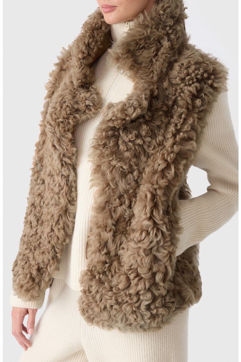 Kasia Reversible Genuine Shearling Vest, Alternate, color, OTTER