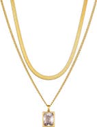 REBL Layered Crystal Pendant Necklace