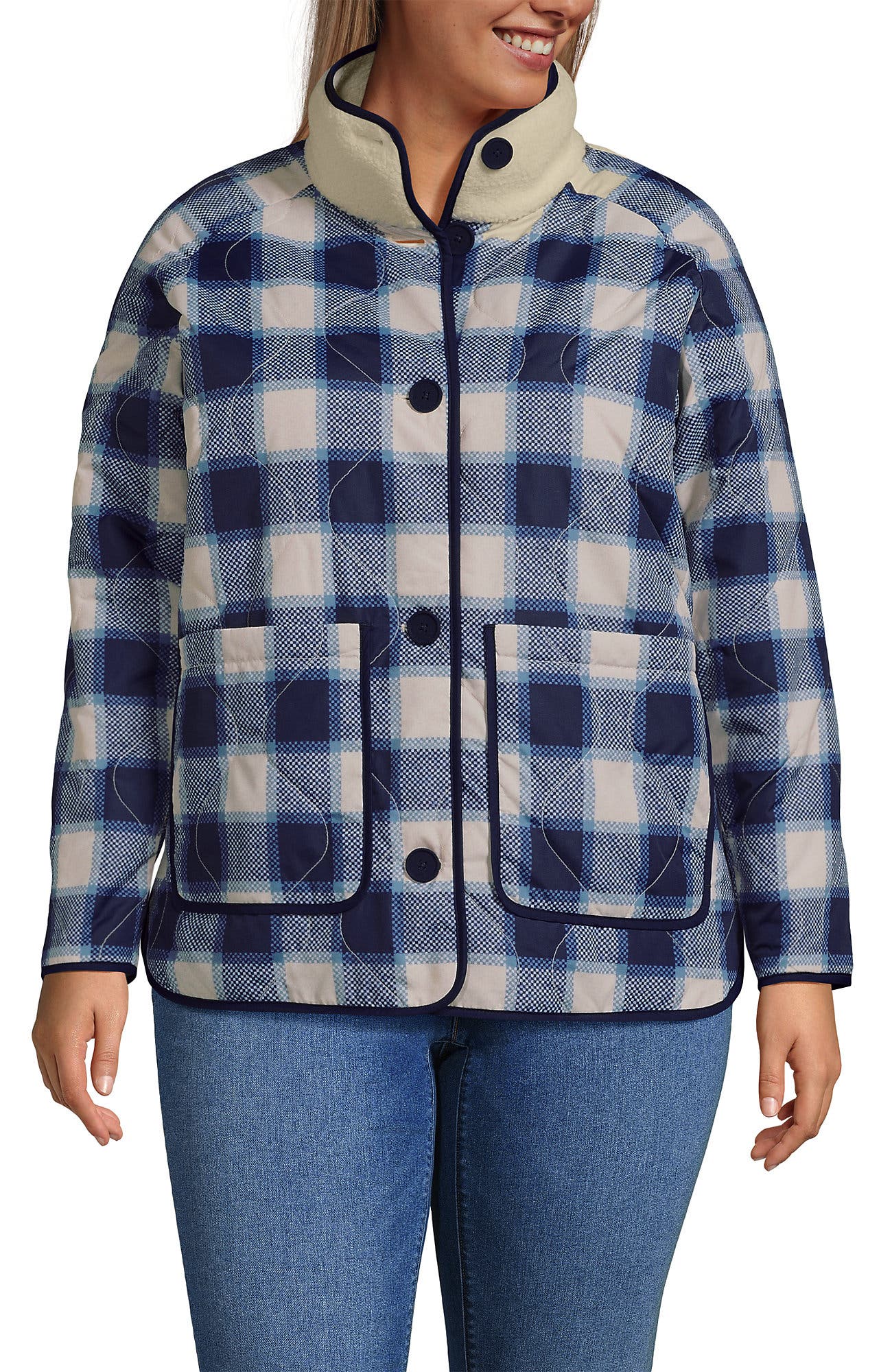 selected Ivory/Navy Check