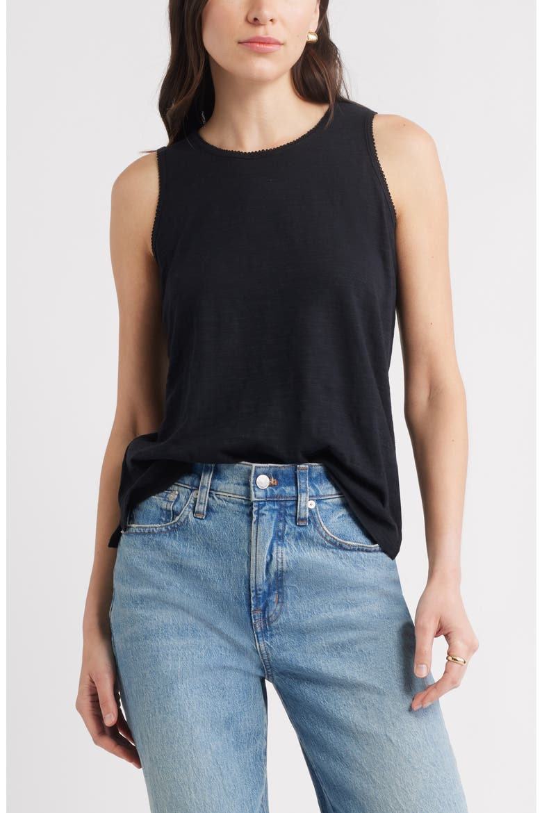 Scallop Trim Tank, Main, color, BLACK