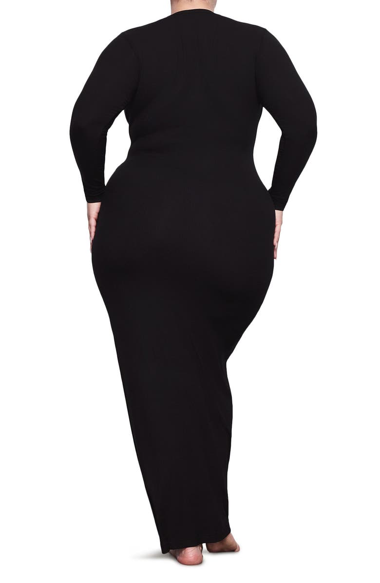 SKIMS Soft Lounge Shimmer Long Sleeve Maxi Dress, Alternate, color,