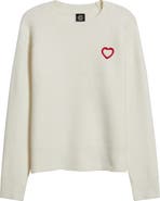 Bobeau Embroidered Heart Sweater