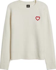Bobeau Embroidered Heart Sweater