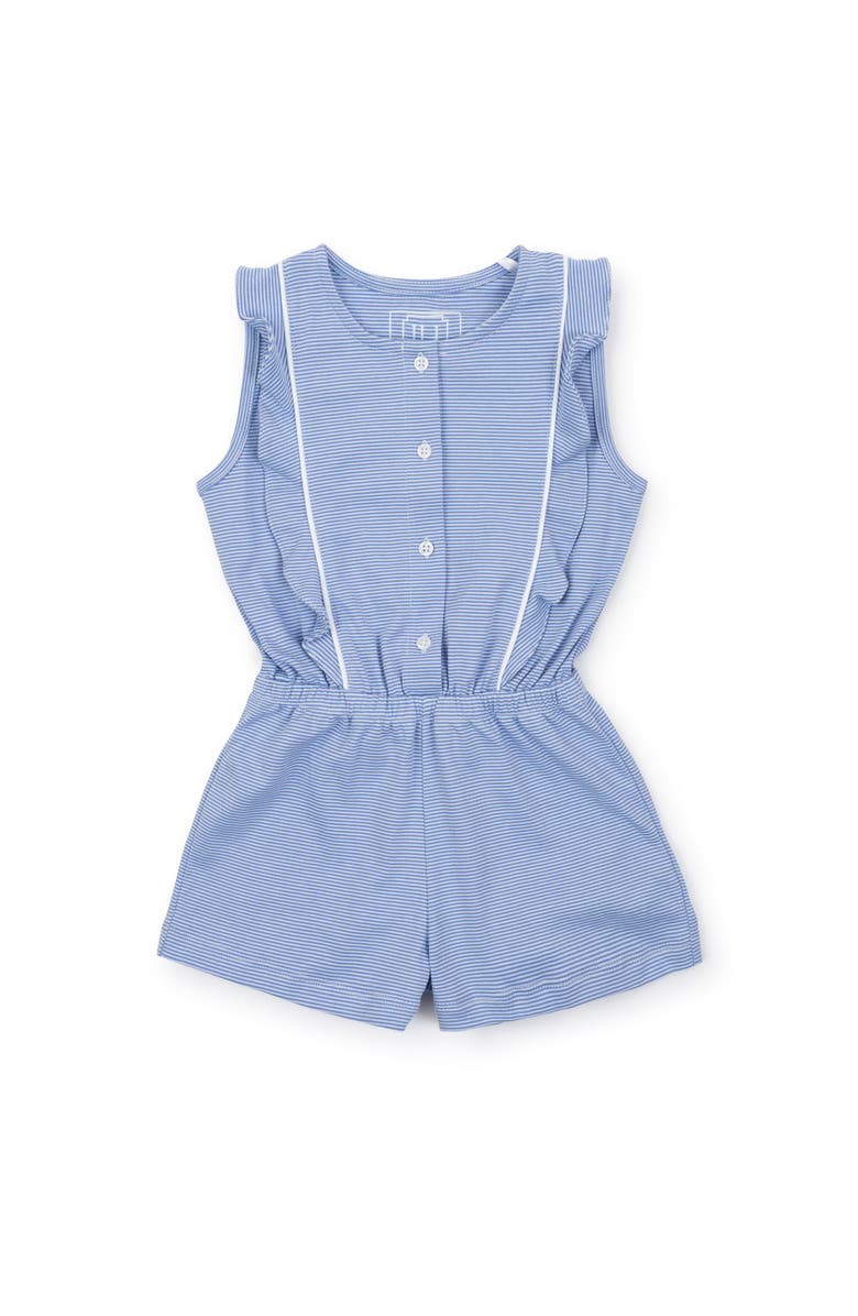 Lila and Hayes Lola Girls' Romper, Main, color, Blue Stripes