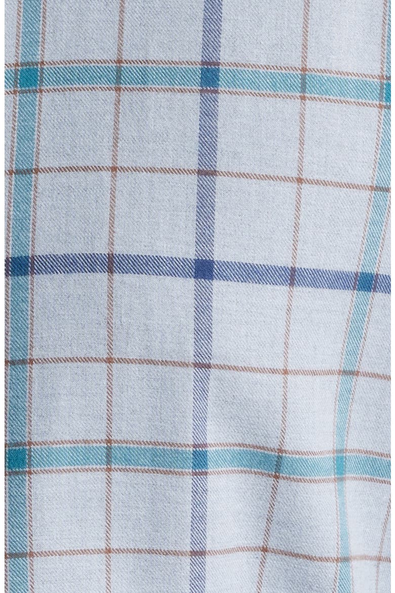 Mélange Exploded Tattersall Flannel Button-Up Shirt, Alternate, color, SKY HEATHER