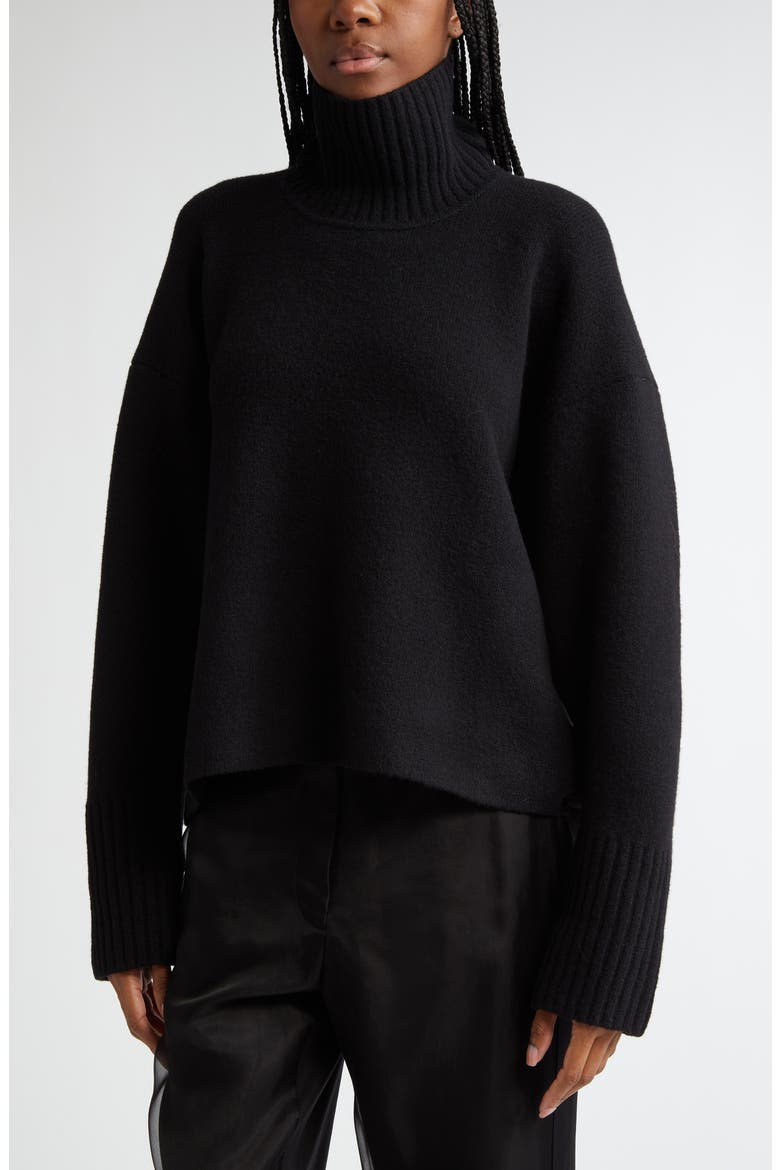 Sandra Cashmere & Wool Blend Turtleneck Sweater, Alternate, color, BLACK