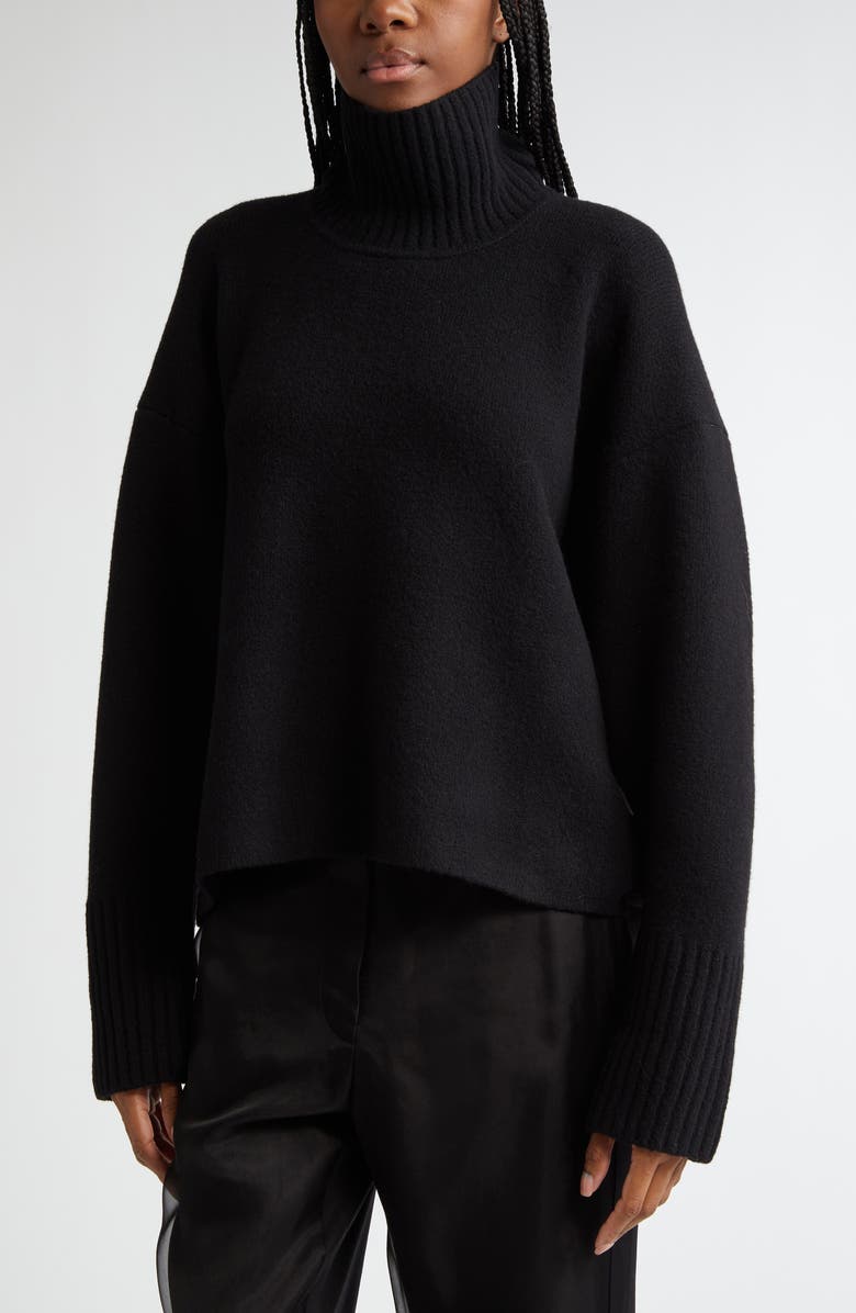 Proenza Schouler Sandra Cashmere & Wool Blend Turtleneck Sweater, Alternate, color, Black