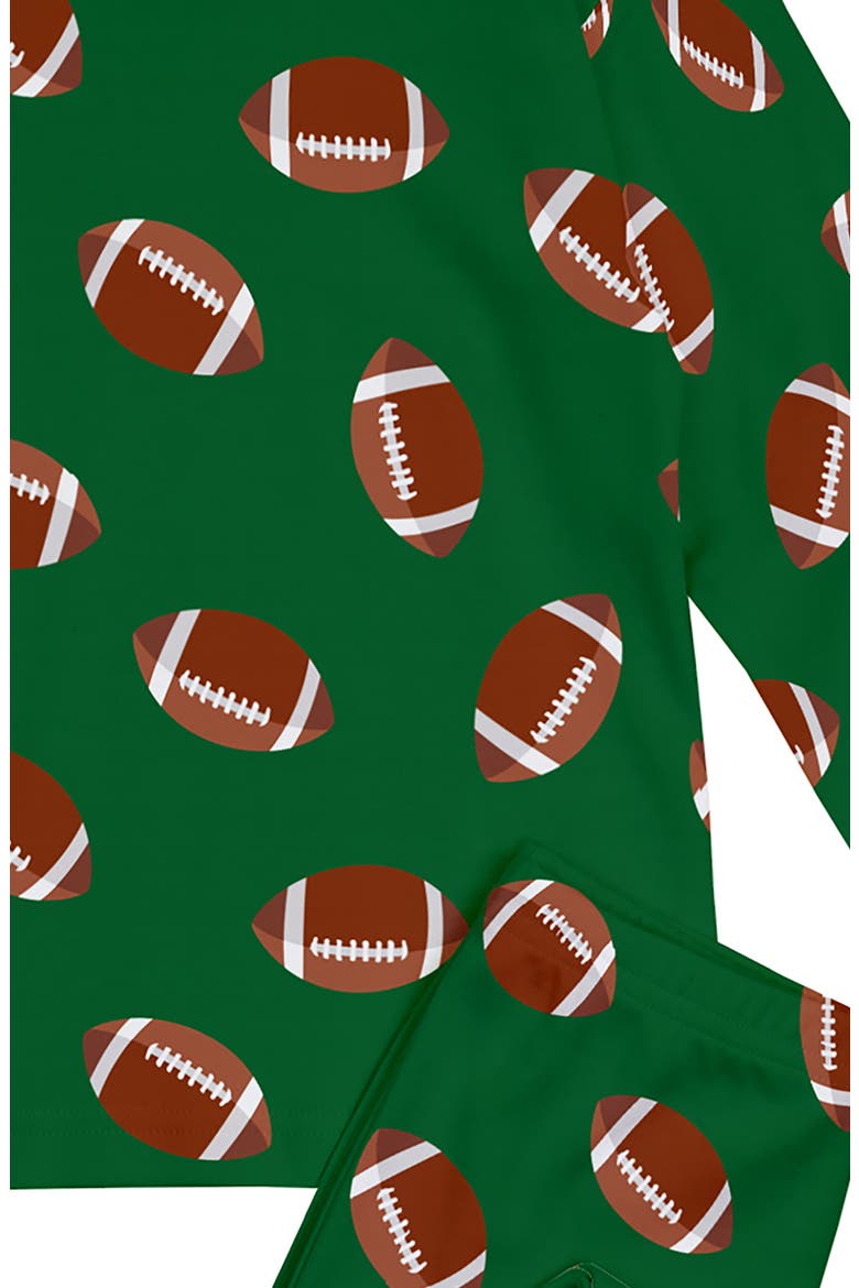 Loose Fit Classic Pajama 2-Piece Set, Alternate, color, Football