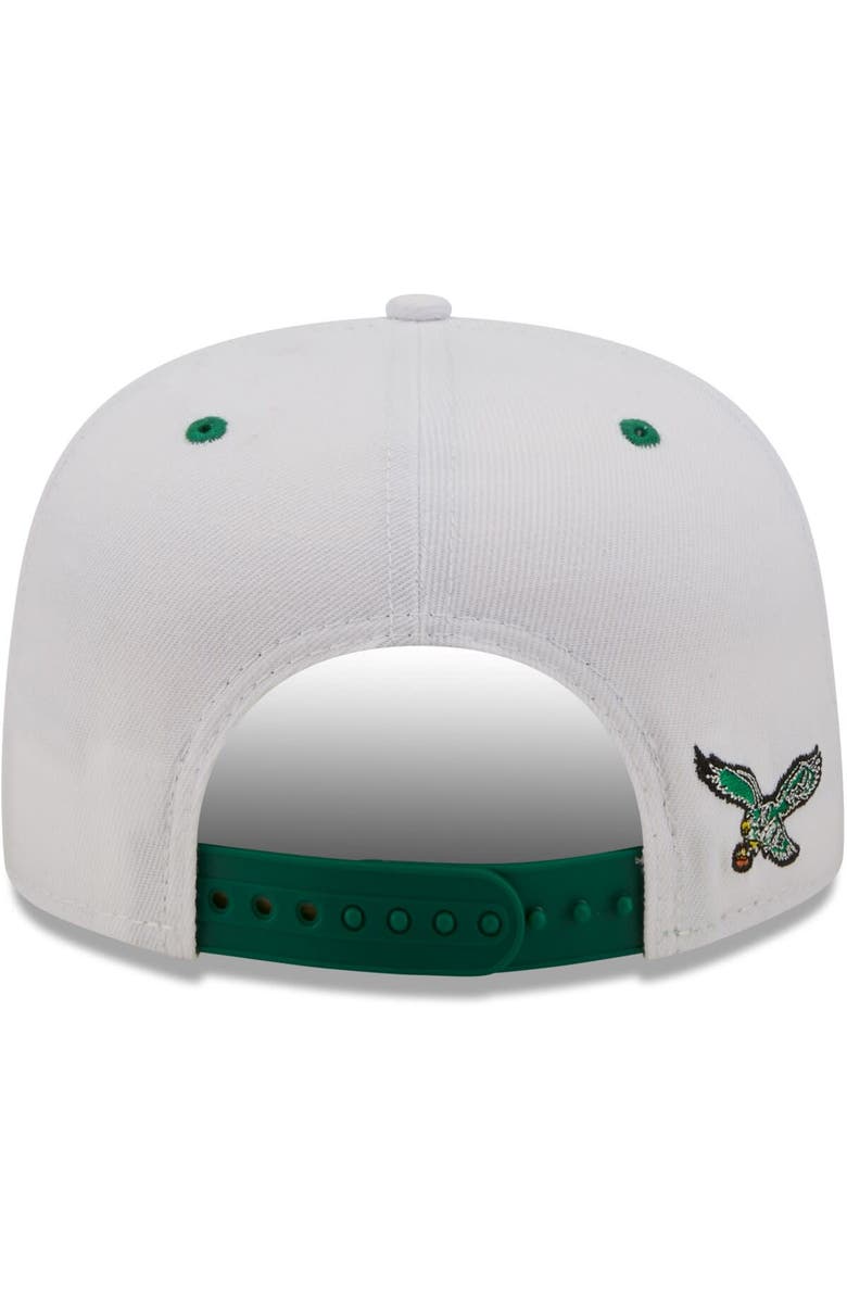 New Era Men's New Era White/Kelly Green Philadelphia Eagles Sparky Original 9FIFTY Snapback Hat, Alternate, color,
