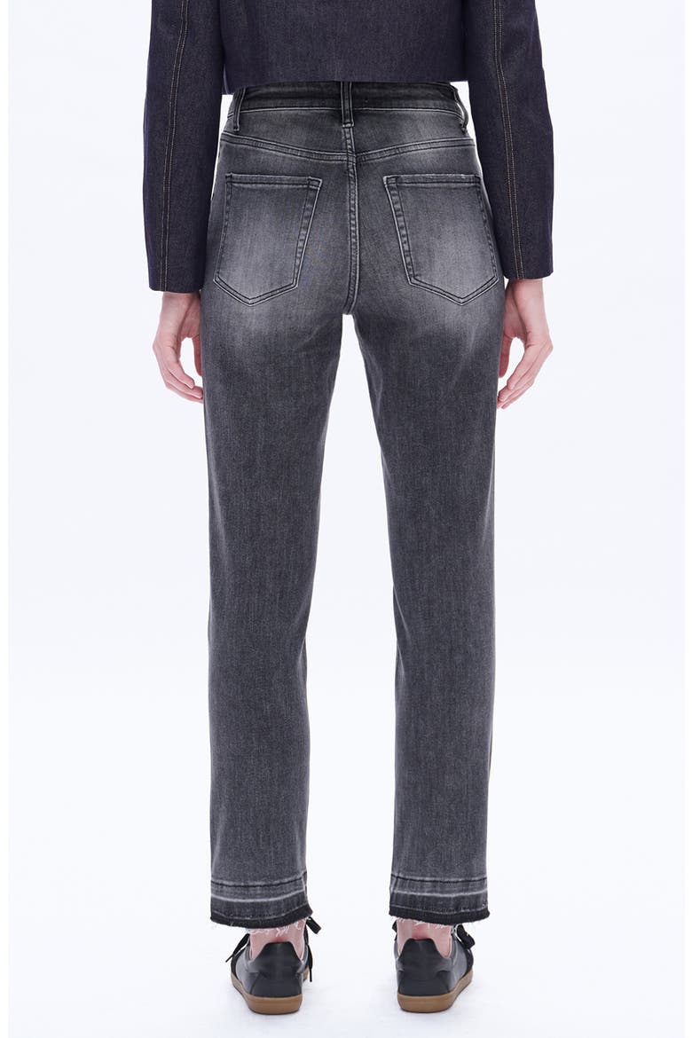 High Waist Raw Hem Ankle Straight Leg Mom Jeans, Alternate, color, STARRY NIGHT