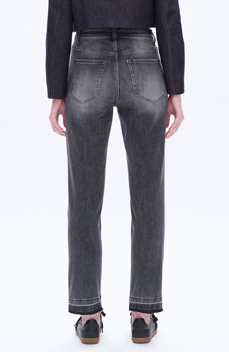 Bayeas High Waist Raw Hem Ankle Straight Leg Mom Jeans, Alternate, color, Starry Night