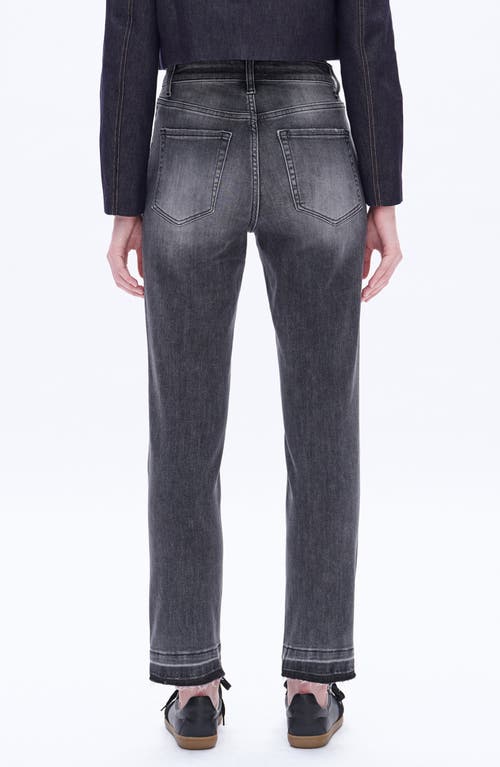 Bayeas High Waist Raw Hem Ankle Straight Leg Mom Jeans