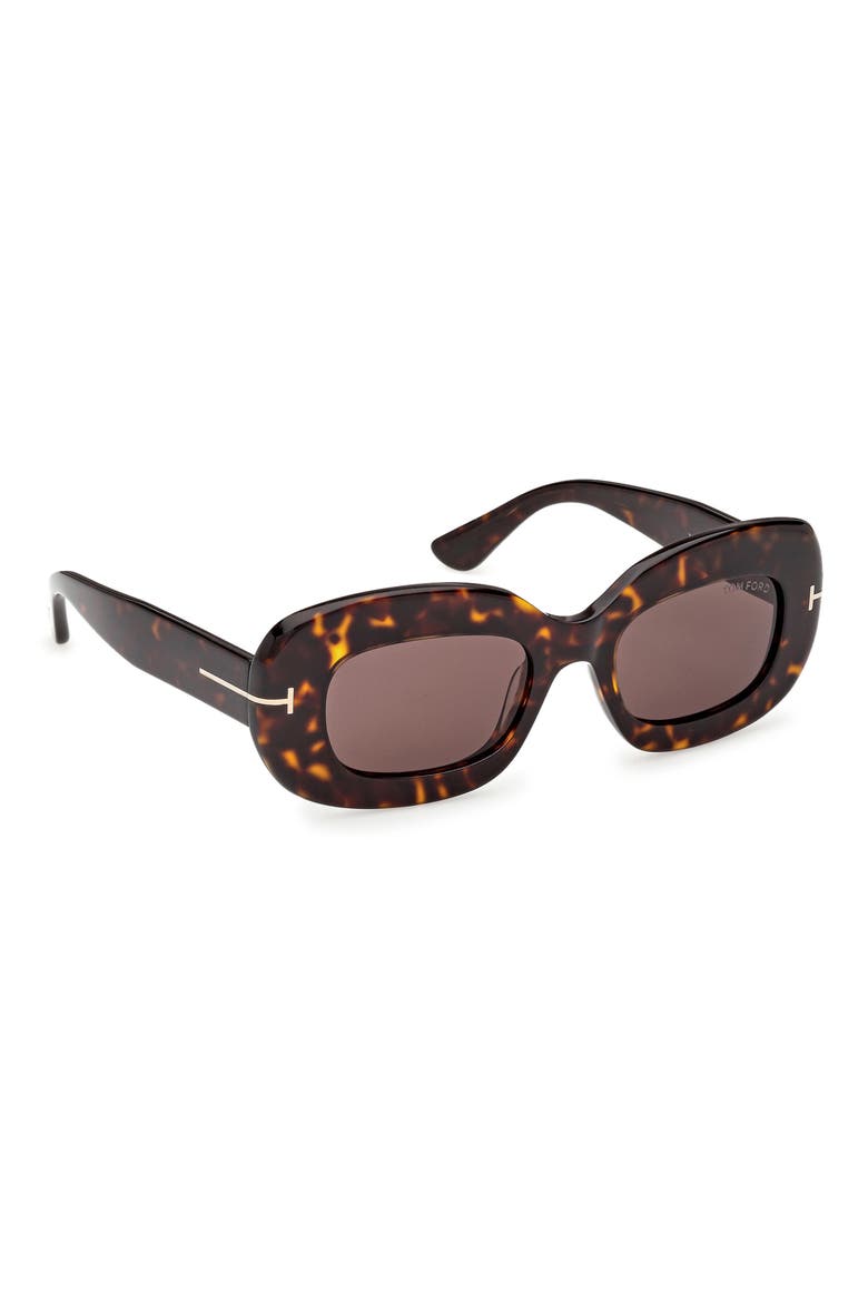 Islay 50mm Small Rectangular Sunglasses, Alternate, color, DARK HAVANA / BROWN