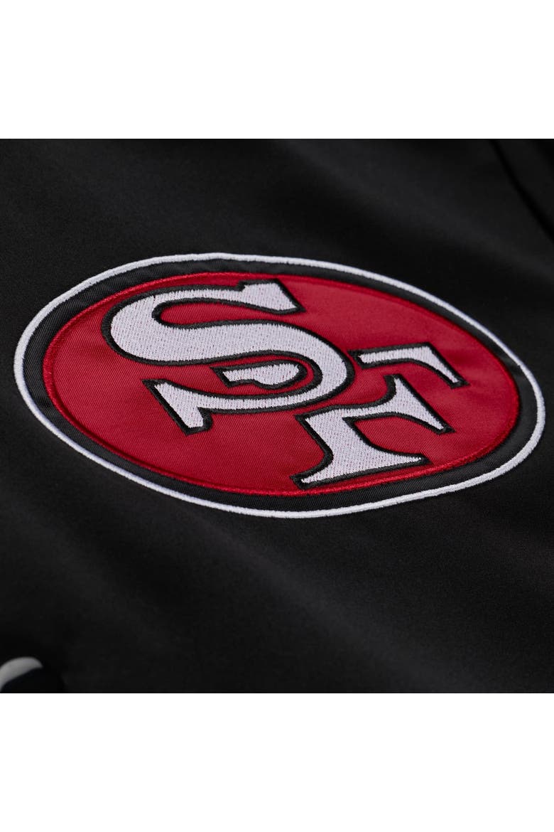 Men's Mitchell & Ness Black San Francisco 49ers Big & Tall 80th Anniversary Heavyweight Satin Full-Snap Jacket, Alternate, color, Black