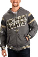 G-III SPORTS BY CARL BANKS Men's G-III Sports by Carl Banks Gray/Black New Orleans Saints Extreme Full Back Reversible Hoodie Full-Zip Jacket