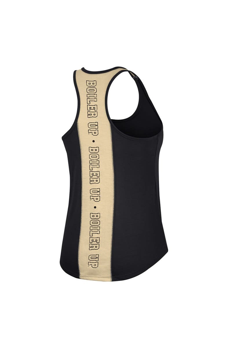 COLOSSEUM Women's Colosseum Black Purdue Boilermakers 10 Days Racerback Scoop Neck Tank Top, Alternate, color, 