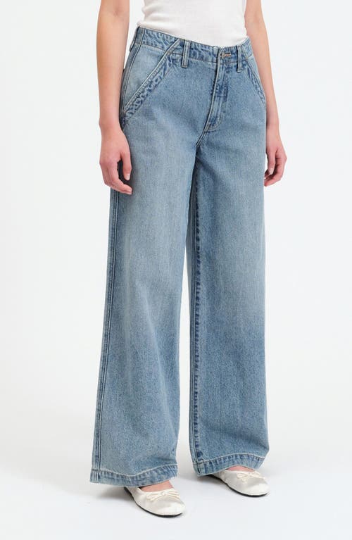 Daze The Kickback High Waist Palazzo Wide Leg Jeans In Later