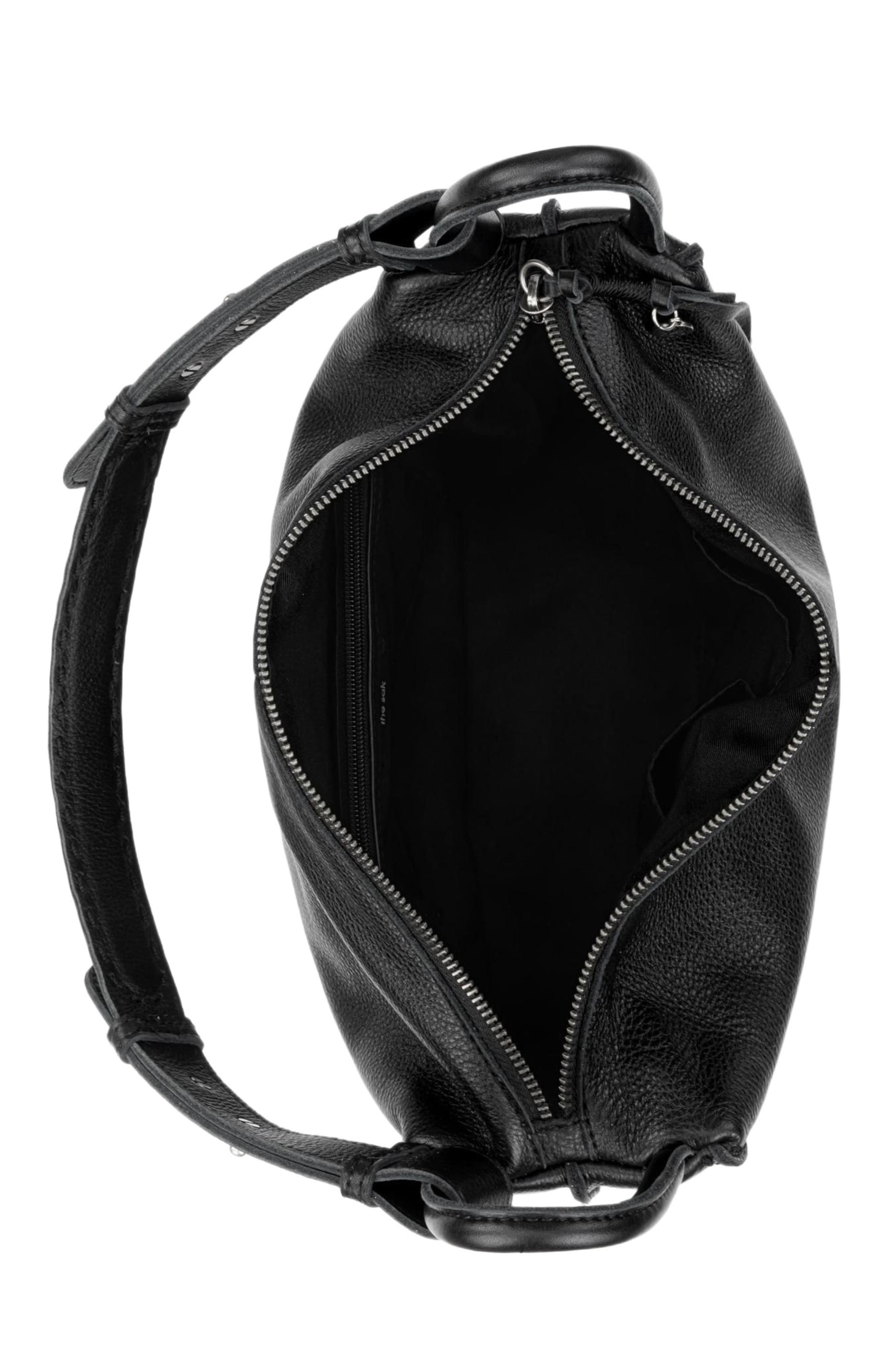 The Sak Los Feliz Hobo Leather Bag, Alternate, color, Black