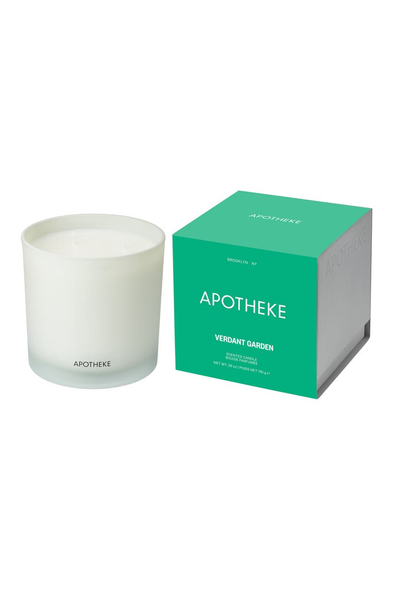Verdant Garden 3-Wick Scented Candle, Main, color, WHITE
