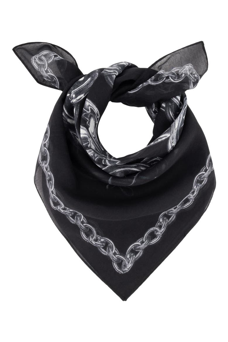 Ignis Cotton & Silk Bandana, Main, color, BLACK