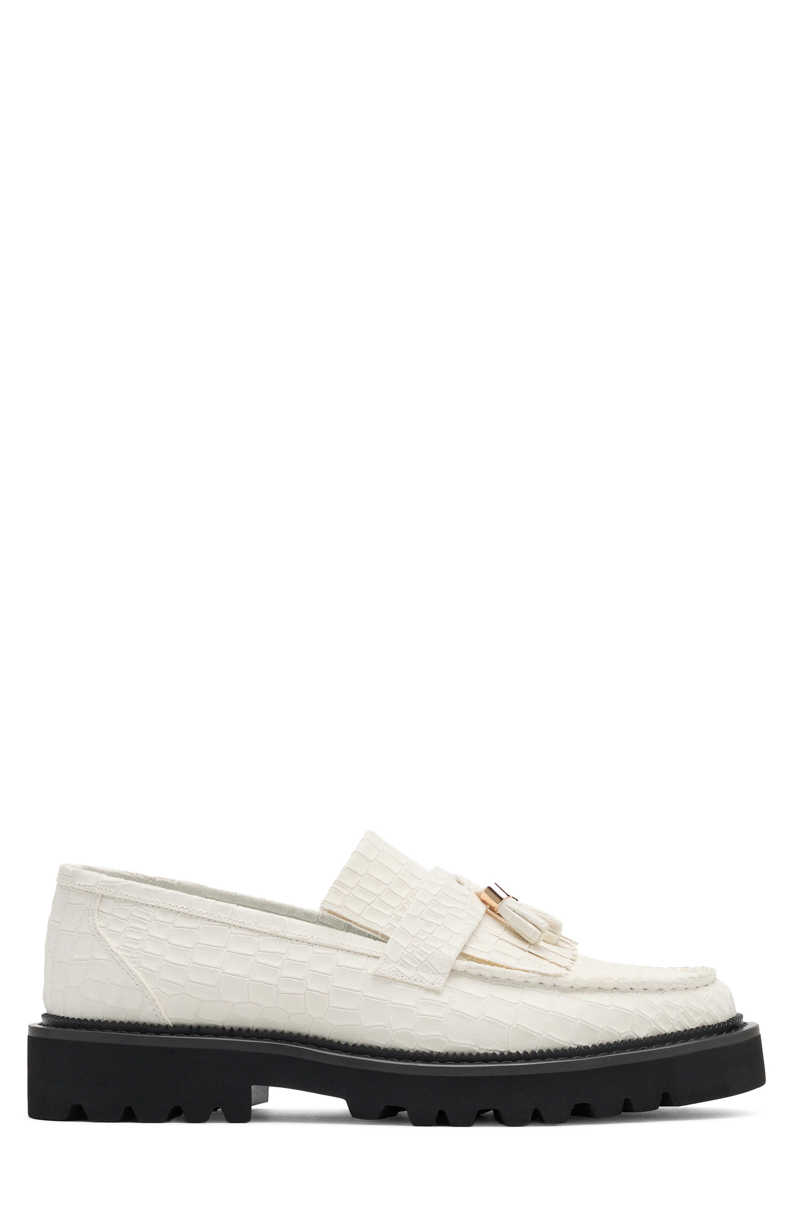 Journey Kiltie Fringe Loafer, Alternate, color, WHITE