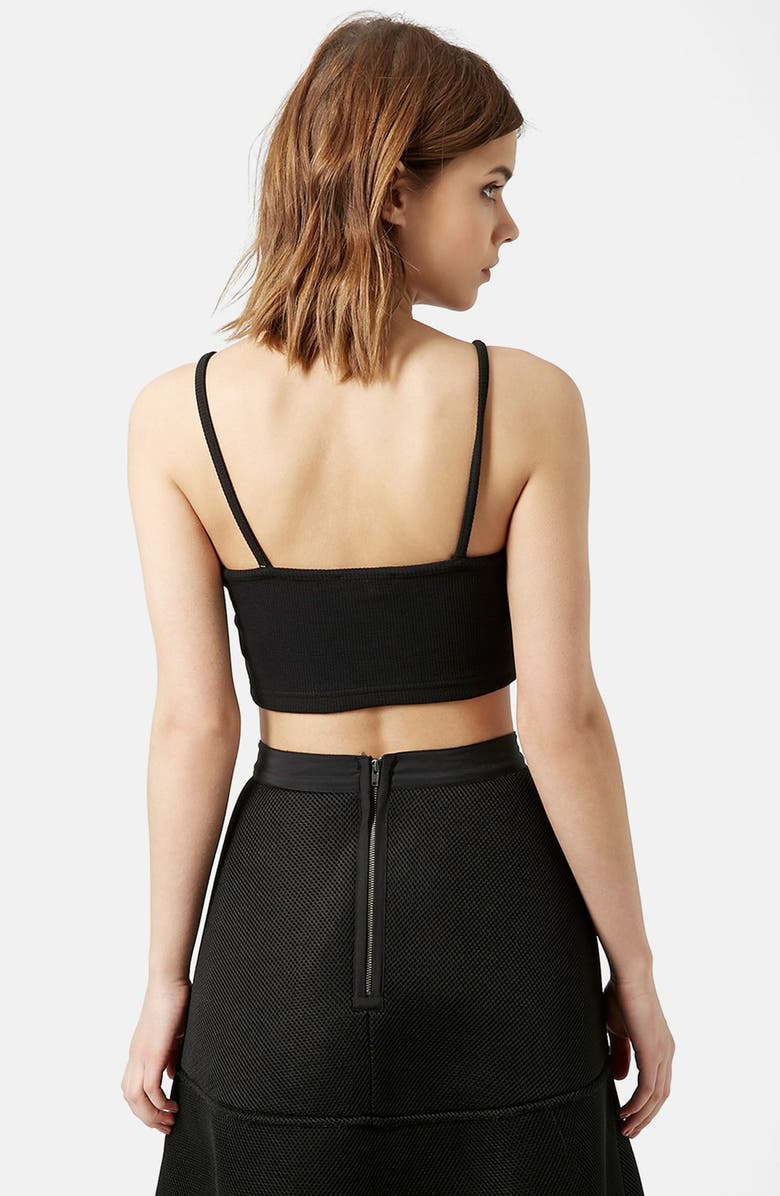 Topshop Ribbed Bralette, Alternate, color,