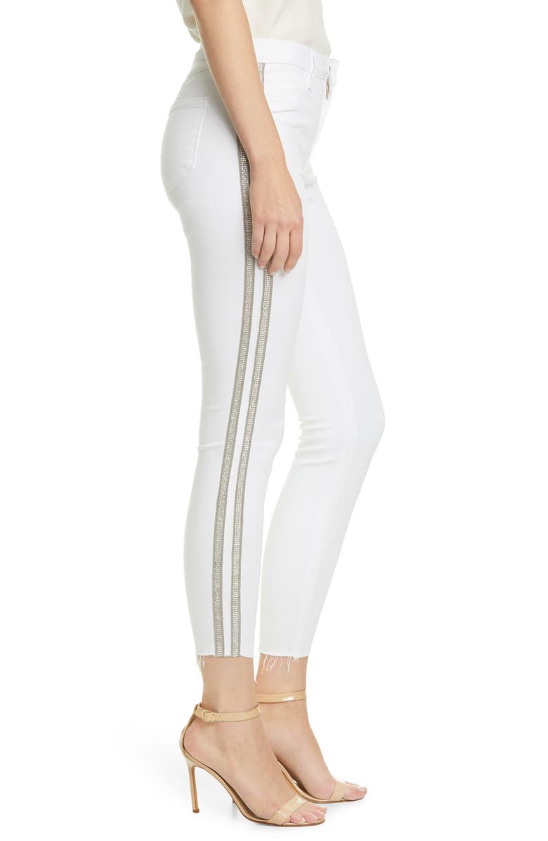 L'AGENCE Margot Crystal Side Stripe High Waist Skinny Jeans, Alternate, color, 
