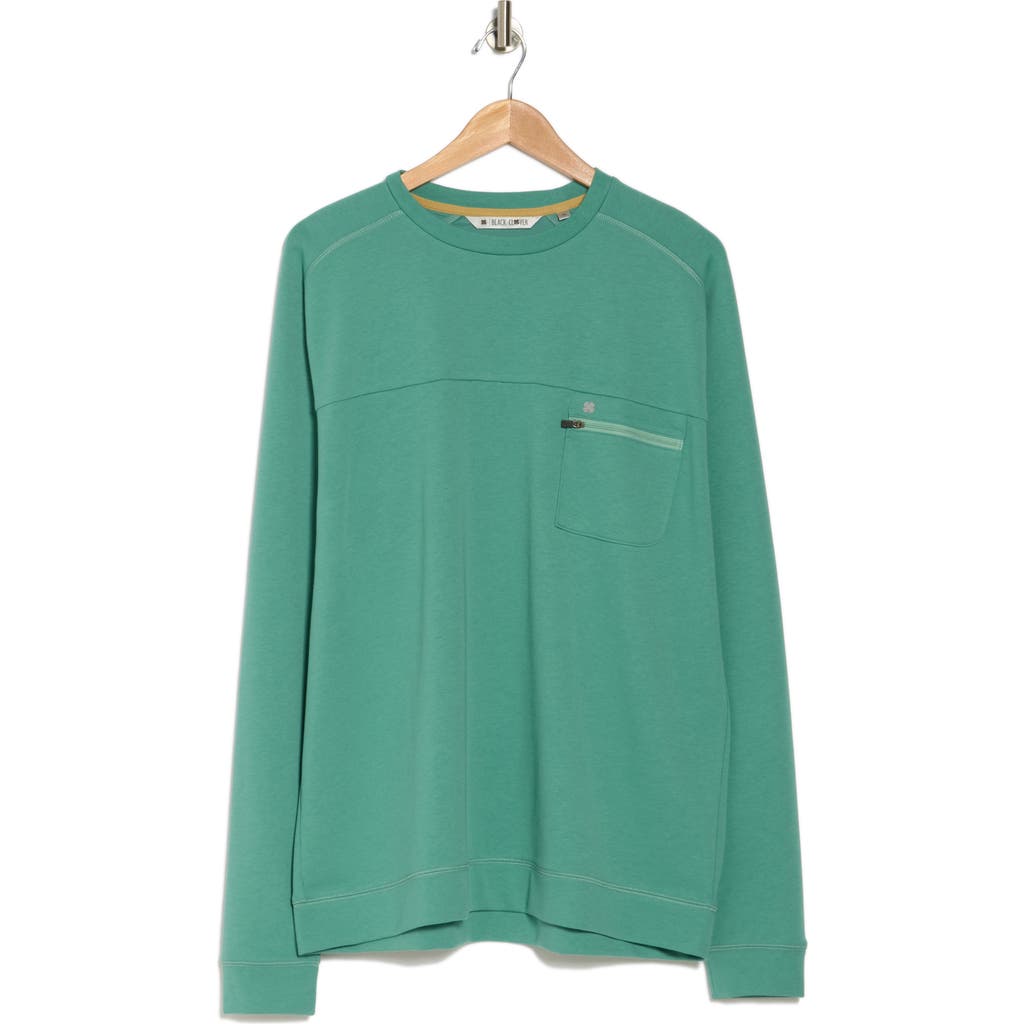 Black Clover Crue Long Sleeve Golf T-shirt In Clover Jade