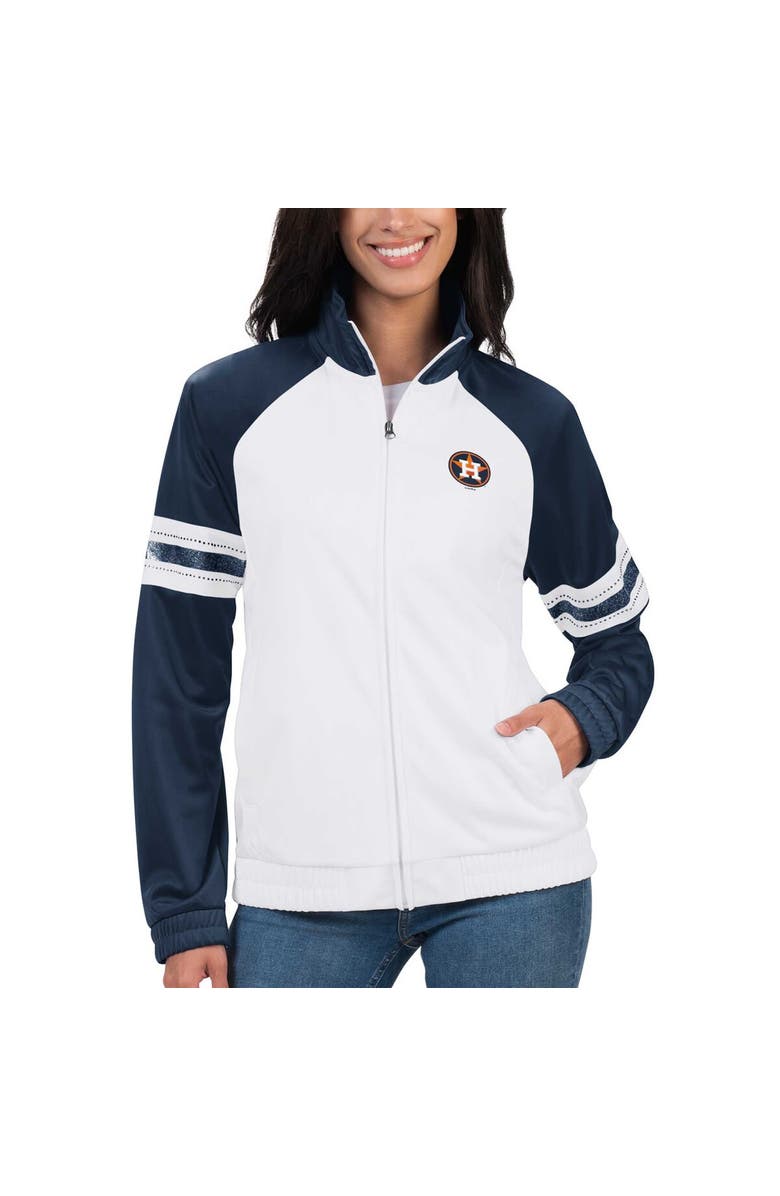 G-III 4HER BY CARL BANKS Women's G-III 4Her by Carl Banks White Houston Astros Show Up Raglan Full-Zip Track Jacket, Main, color, White