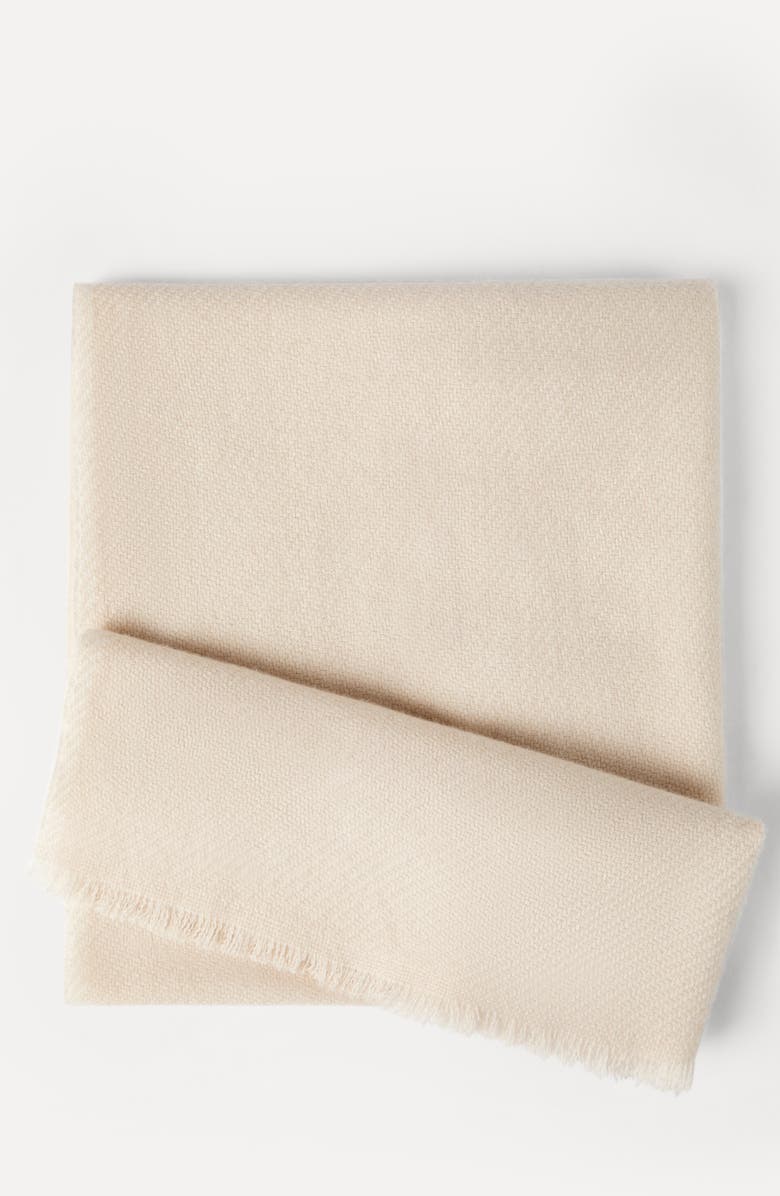Brunello Cucinelli Cashmere diagonal scarf, Alternate, color, Sand