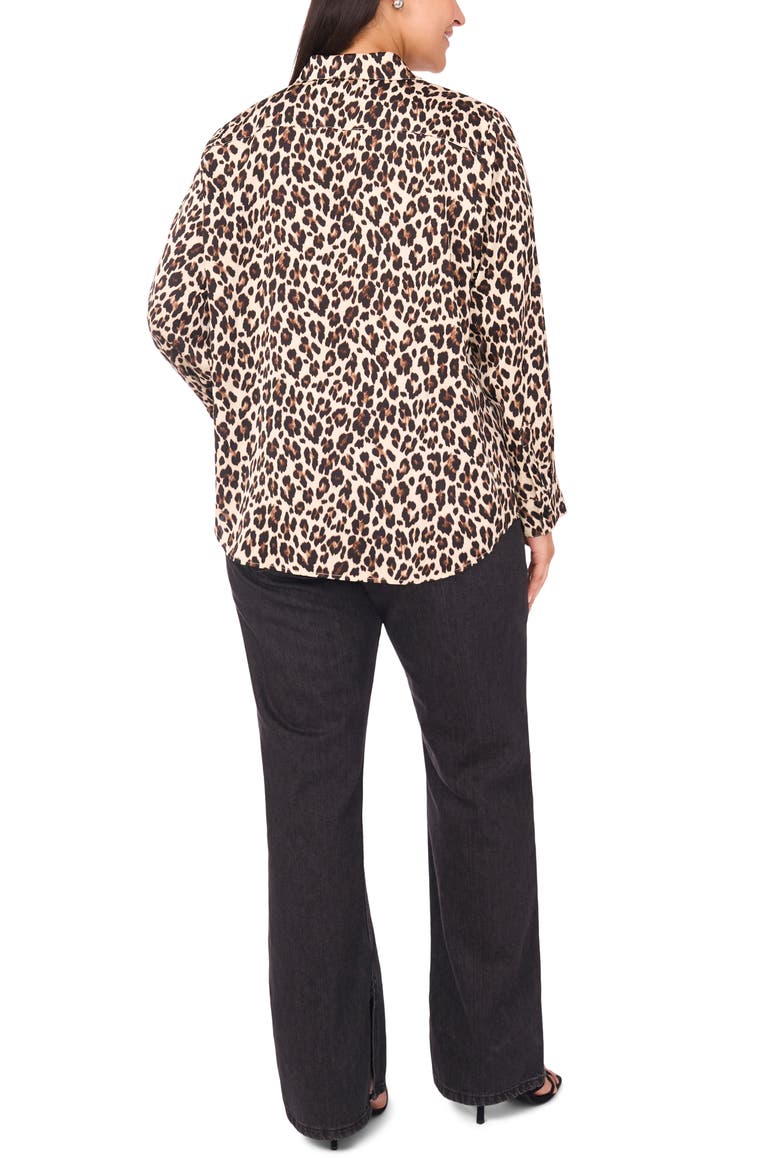 Long Sleeve Button-Down Shirt, Alternate, color, RICH BLACK PRINT