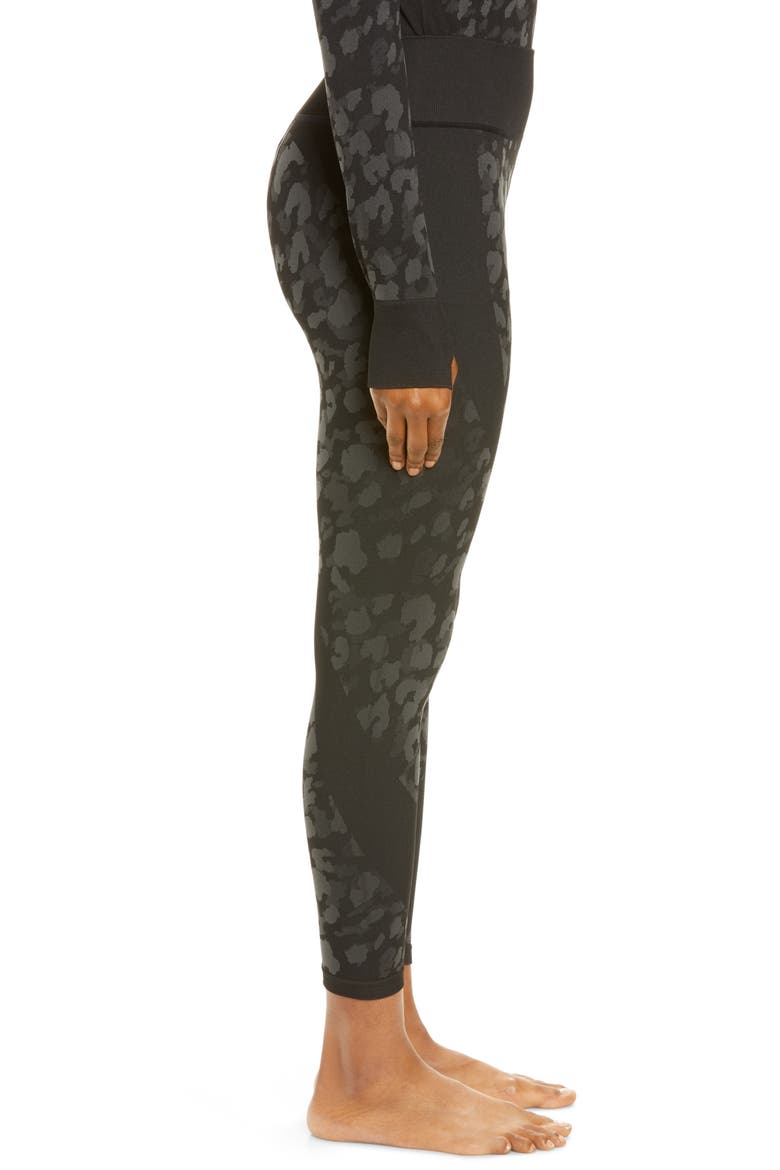 Cozy Patterned Baselayer Leggings, Alternate, color, BLACK