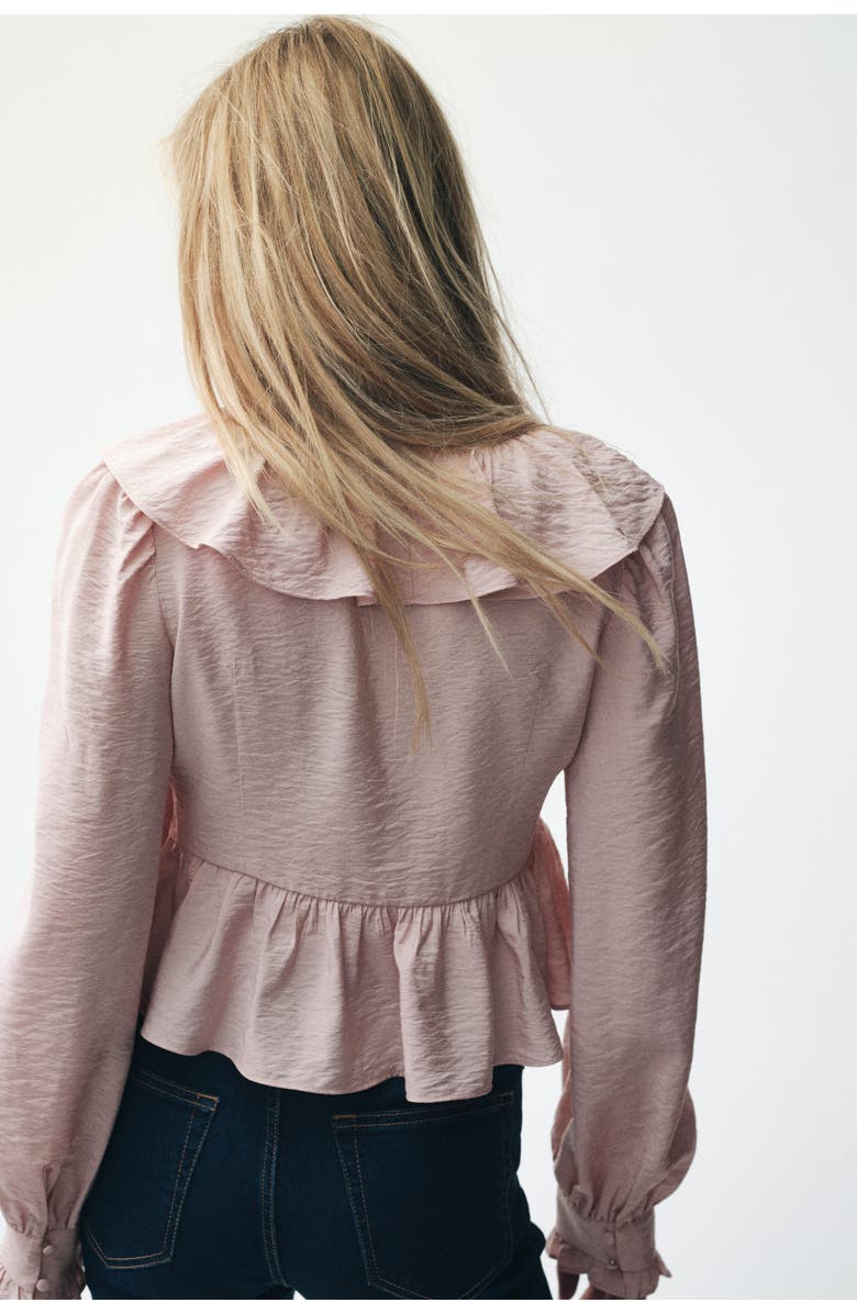 H&M Flounced Blouse, Alternate, color, Powder Pink