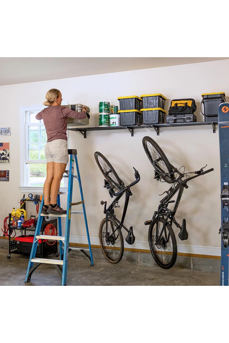 1' x 4' Bristol Garage Wall Mount Shelves | 2-Pack, Alternate, color, Black