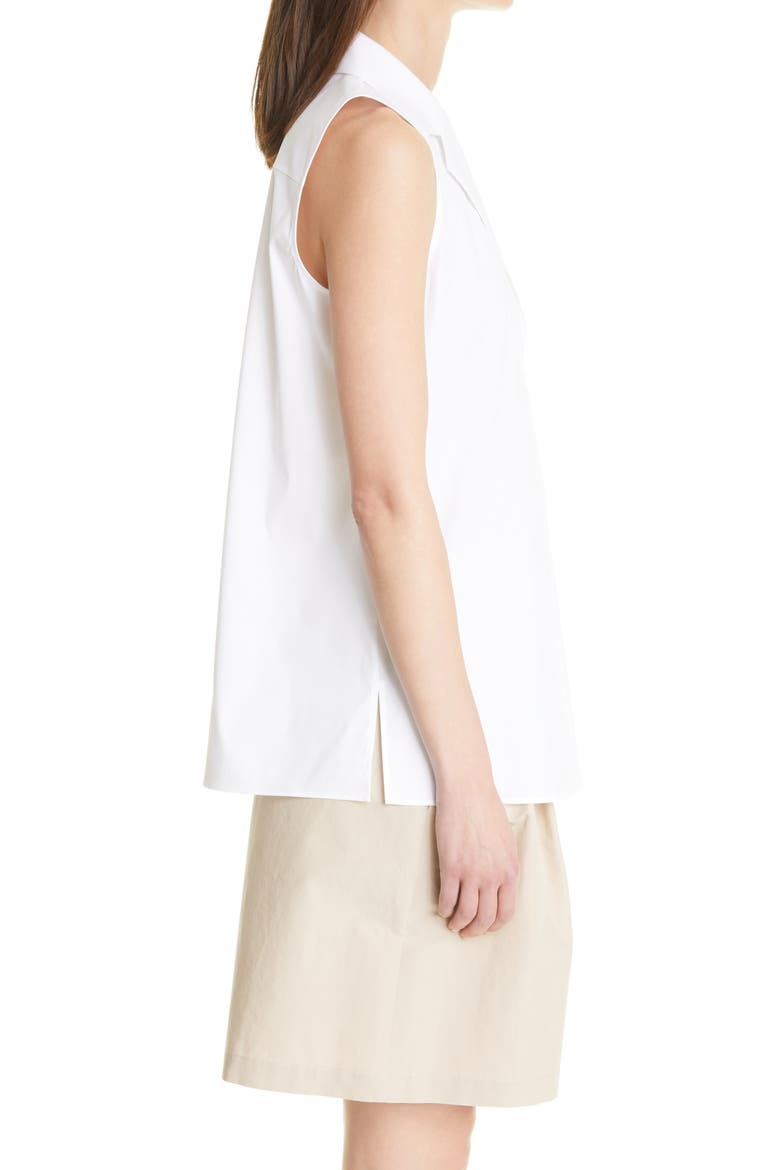 Siona Cotton Blend Stretch Poplin Top, Alternate, color, WHITE